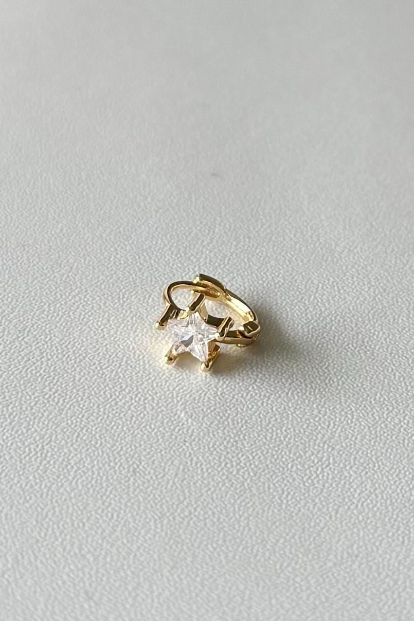 Taşlı Yıldız Halka Piercing Cerrahi Çelik