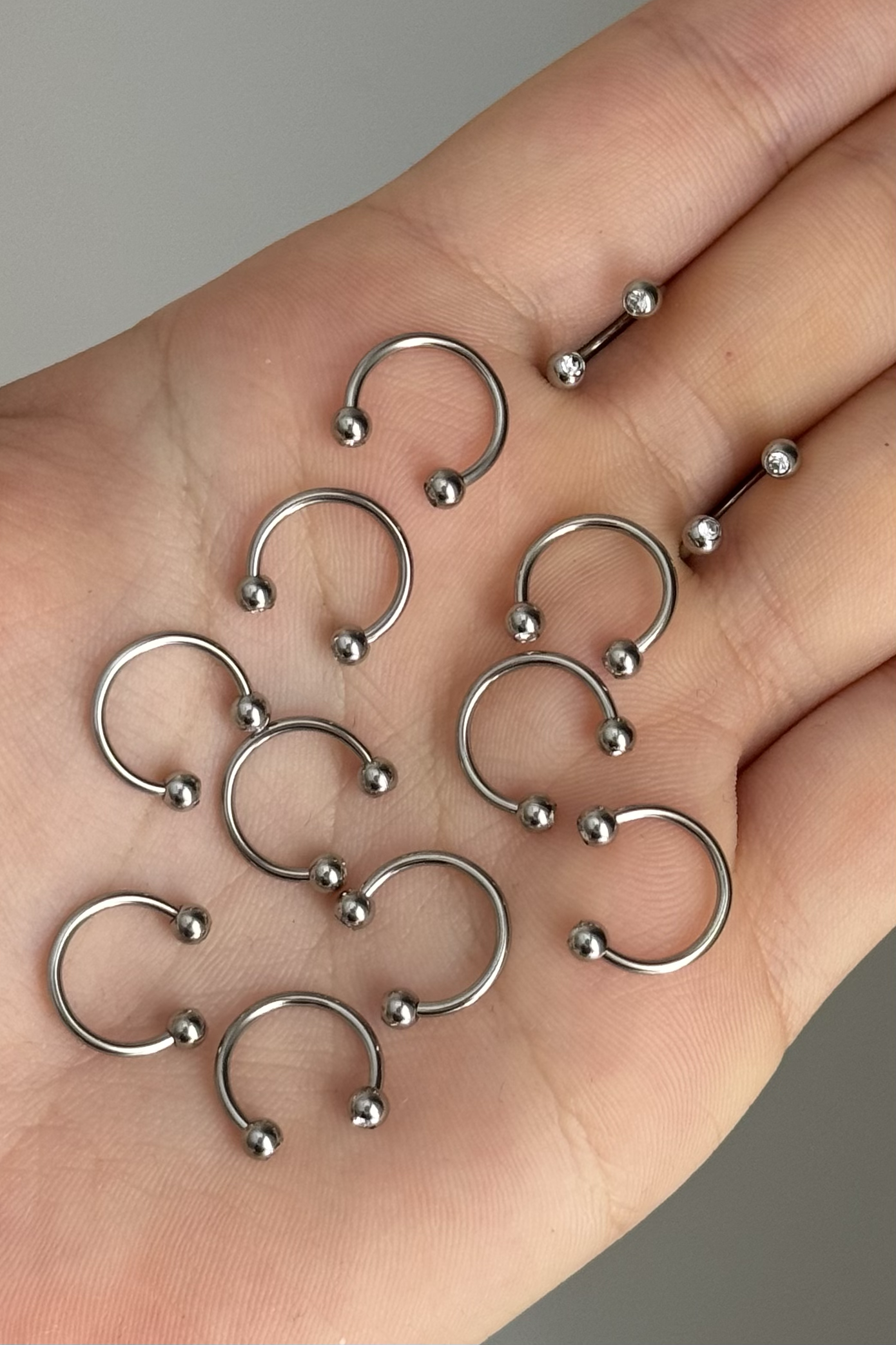 Tek Taş Kristal Top 10mmx1.2mm Çelik Halka Piercing 