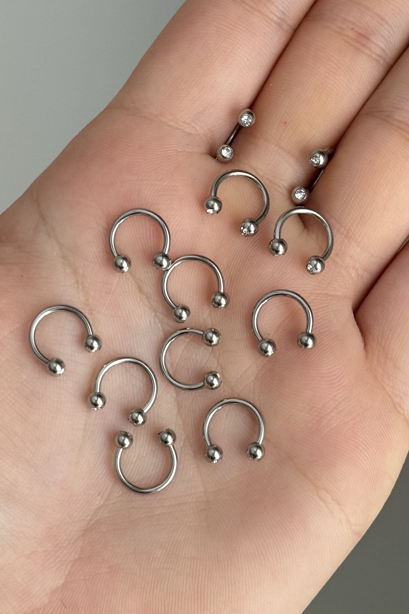 Tek Taş Kristal Top 8mmx1.2mm Çelik Halka Piercing