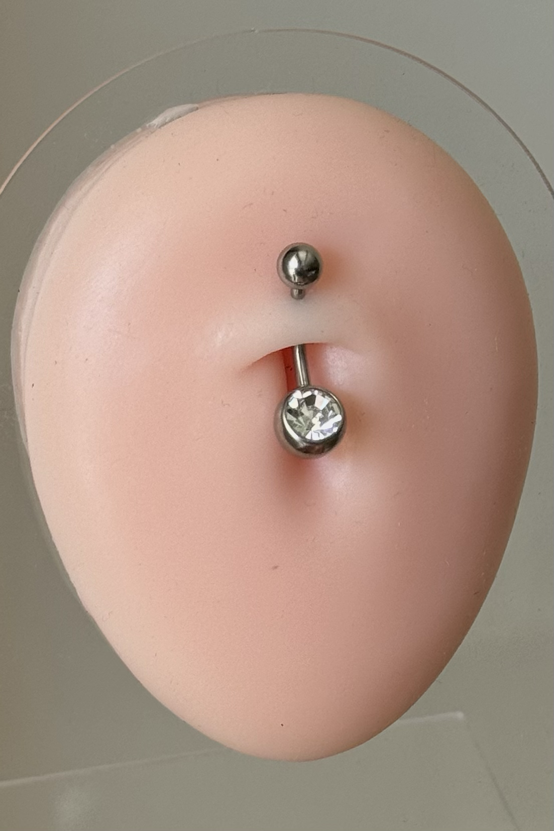 Tek Taş Top 10mmx1.6mm Çelik Göbek Piercing