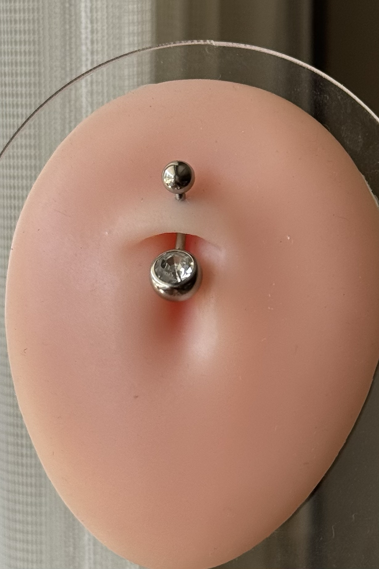 Tek Taş Top  8mmx1.6mm Çelik Göbek Piercing