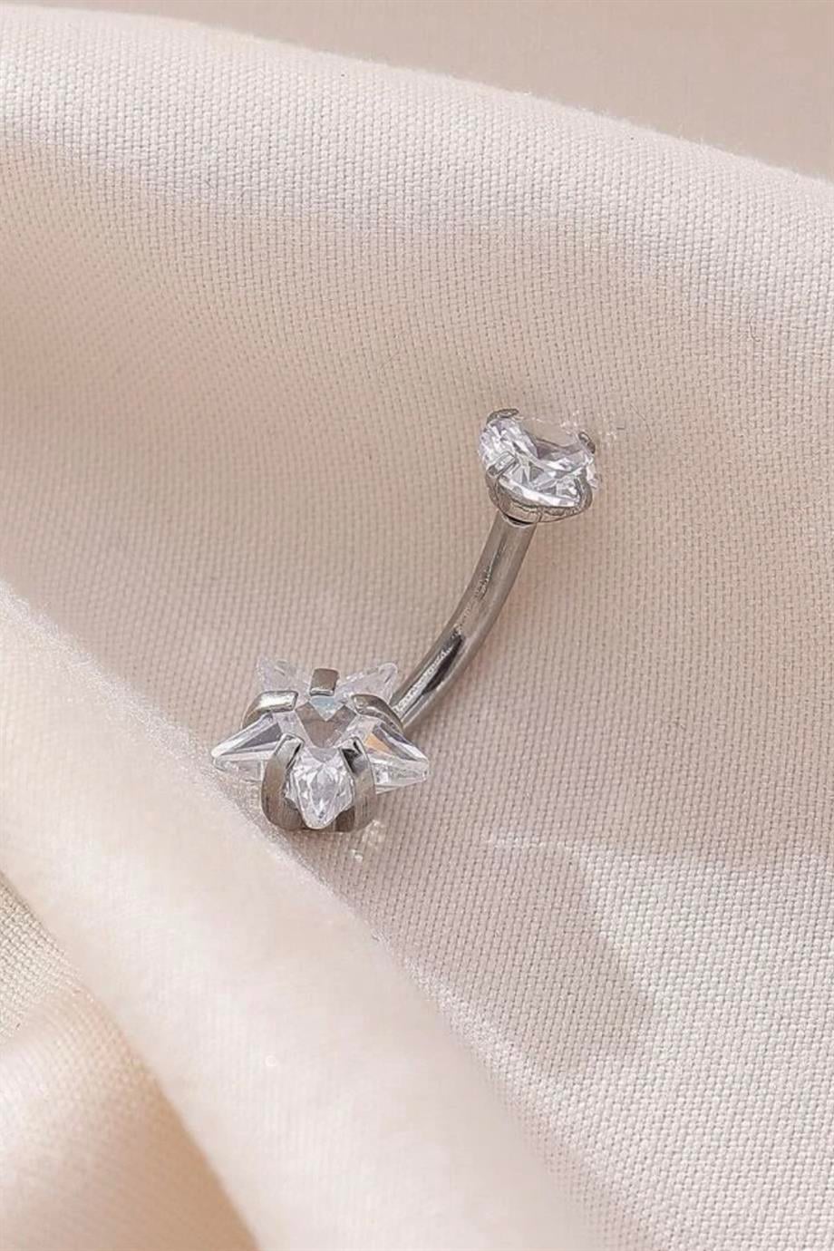 Tektaş Yıldız Göbek Piercing | Cerrahi Çelik