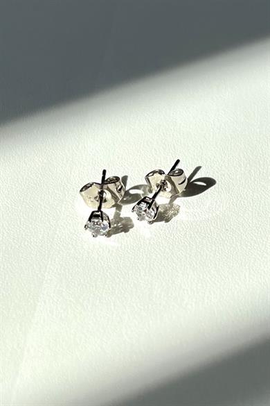 3 MM Tektaş Küpe Çifti | Çelik