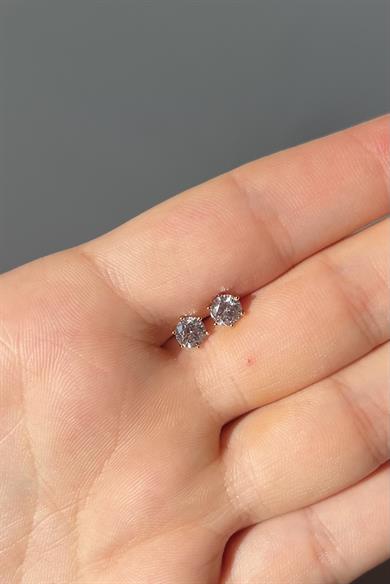 5 MM Tektaş Küpe Çifti | Çelik