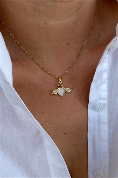 Angel Heart Kolye | Çelik