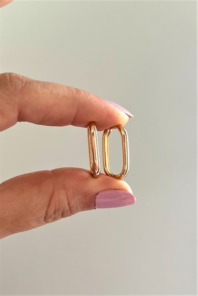 Basic Oval Küpe Çifti | Çelik