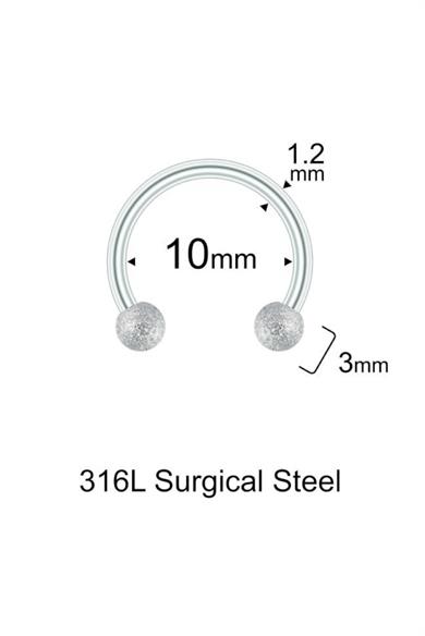 Cancanlı Top 10 mmx1.2mm Çelik Halka Piercing