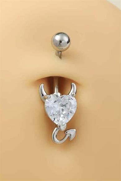 Devil Heart Göbek Piercing Cerrahi Çelik