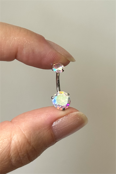 G23 Titanyum Hologram Göbek Piercing 10 MM