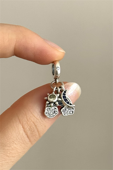 Gökkuşağı Sallantılı Charm 925 Ayar Gümüş