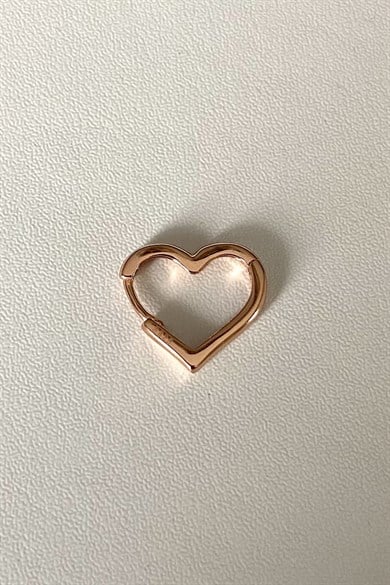Heart Halka Küpe/Piercing | 925 Ayar Gümüş