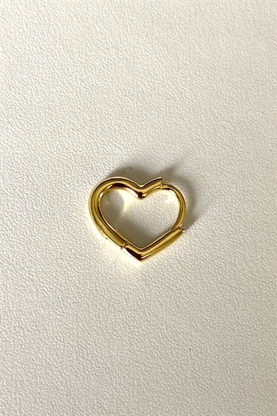 Heart Halka Küpe/Piercing | 925 Ayar Gümüş