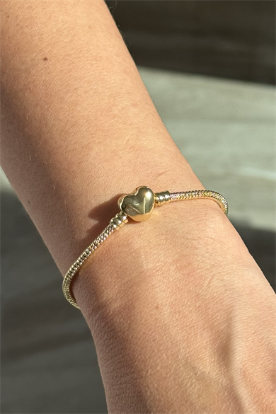 Kalp Charm Bileklik 14K Kaplama