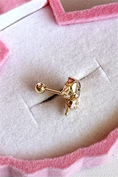 Kuromi Piercing / Tekli Küpe 316L Çelik