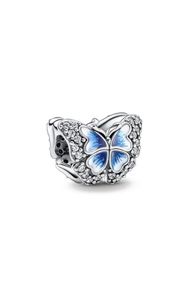Mineli Kelebek Charm 925 Ayar Gümüş