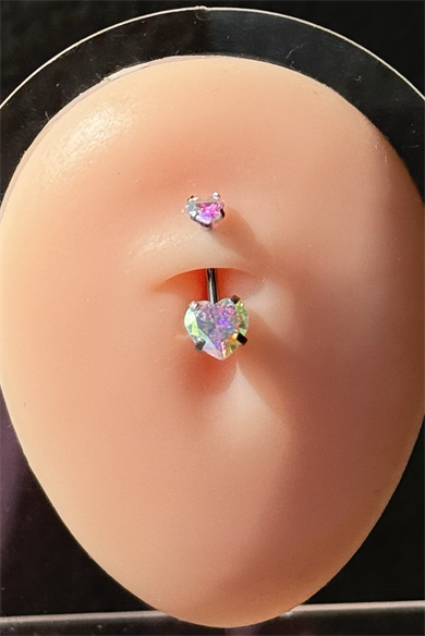 Mini Hologram Kalpli Göbek Piercing 316L Cerrahi Çelik