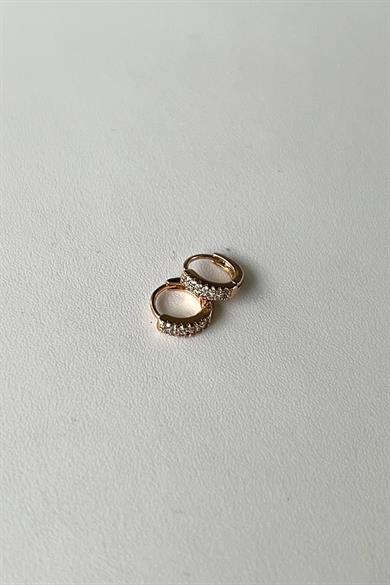 Minicik Çift Sıra Taşlı Tragus Küpe/Piercing Çifti | Çelik