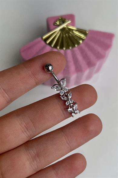 Minik Kelebekler Sallantılı Göbek Piercing | Cerrahi Çelik