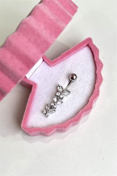 Minik Kelebekler Sallantılı Göbek Piercing | Cerrahi Çelik