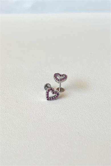 Pembe Kalp Piercing | Cerrahi Çelik