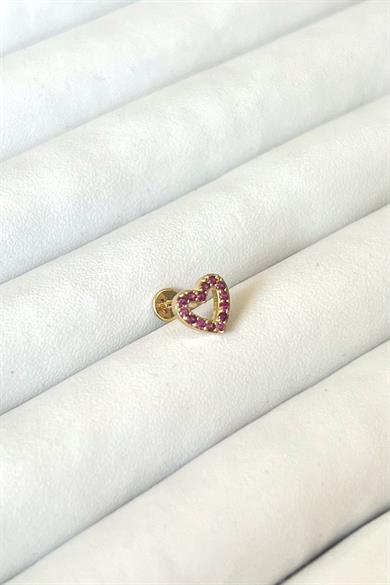 Pembe Kalp Piercing | Cerrahi Çelik