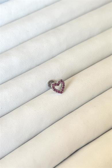 Pembe Kalp Piercing | Cerrahi Çelik
