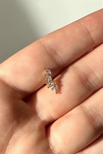 Pembe Uzun Kanat Piercing Cerrahi Çelik