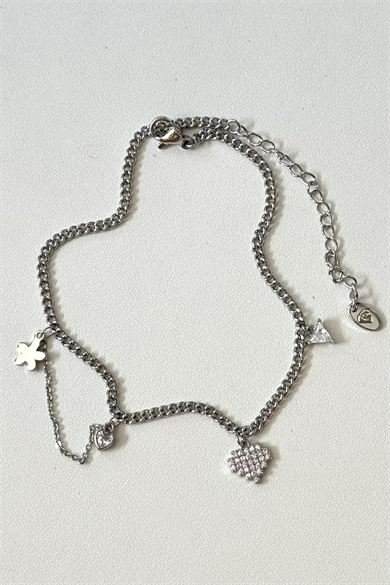 Sallantılı Kalp Charmlı Halhal 