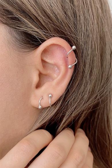 Spiral Kıvrımlı 8 MM Piercing Adet 316L Cerrahi Çelik