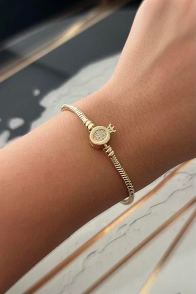 Taç Charm Bileklik 14K Kaplama