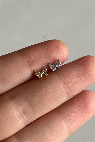 Taşlı Kurdele Fiyonk Piercing Çelik
