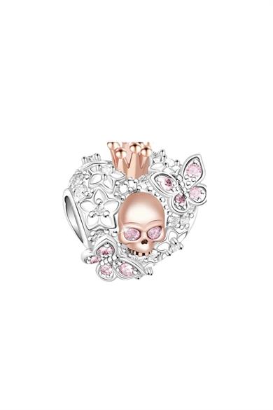 Taşlı Kurukafa Charm 925 Ayar Gümüş