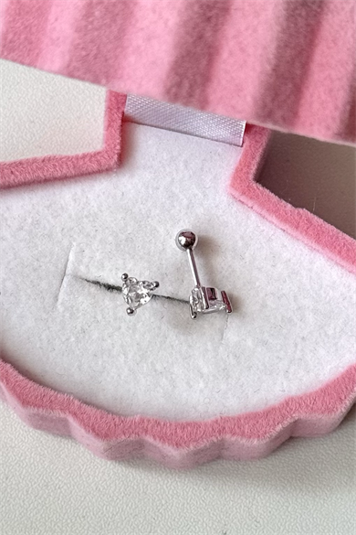 Tektaş Kalp Piercing Cerrahi Çelik