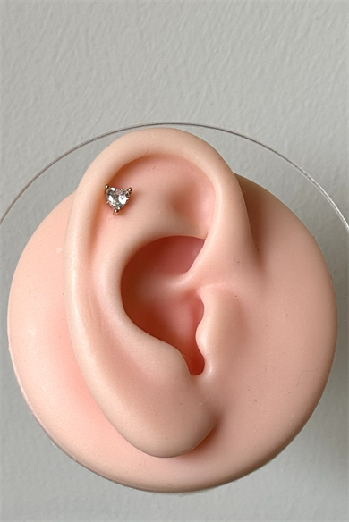 Tektaş Kalp Piercing Cerrahi Çelik