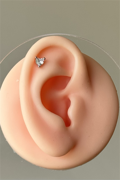 Tektaş Kalp Piercing Cerrahi Çelik