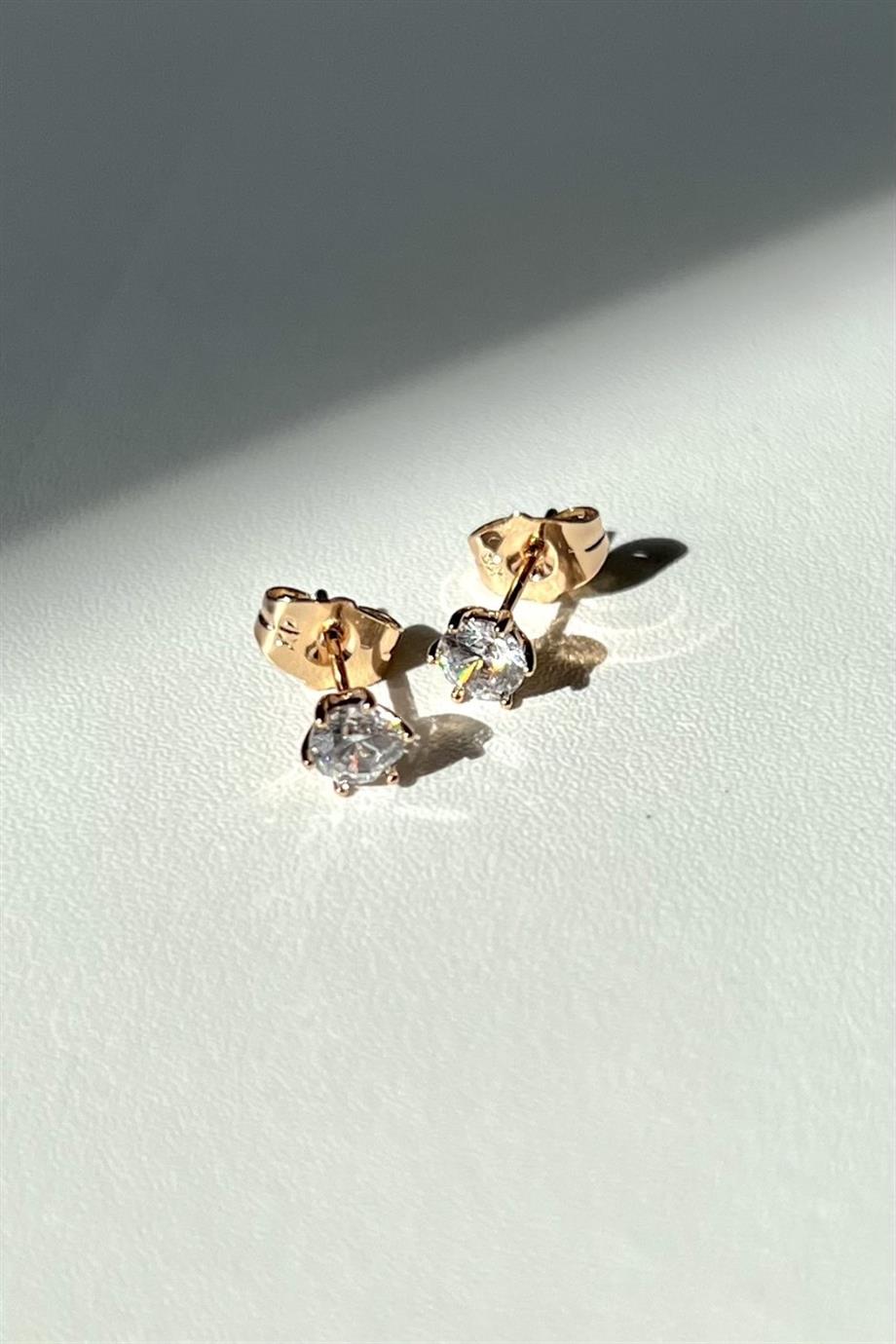 5 MM Tektaş Küpe Çifti | Çelik