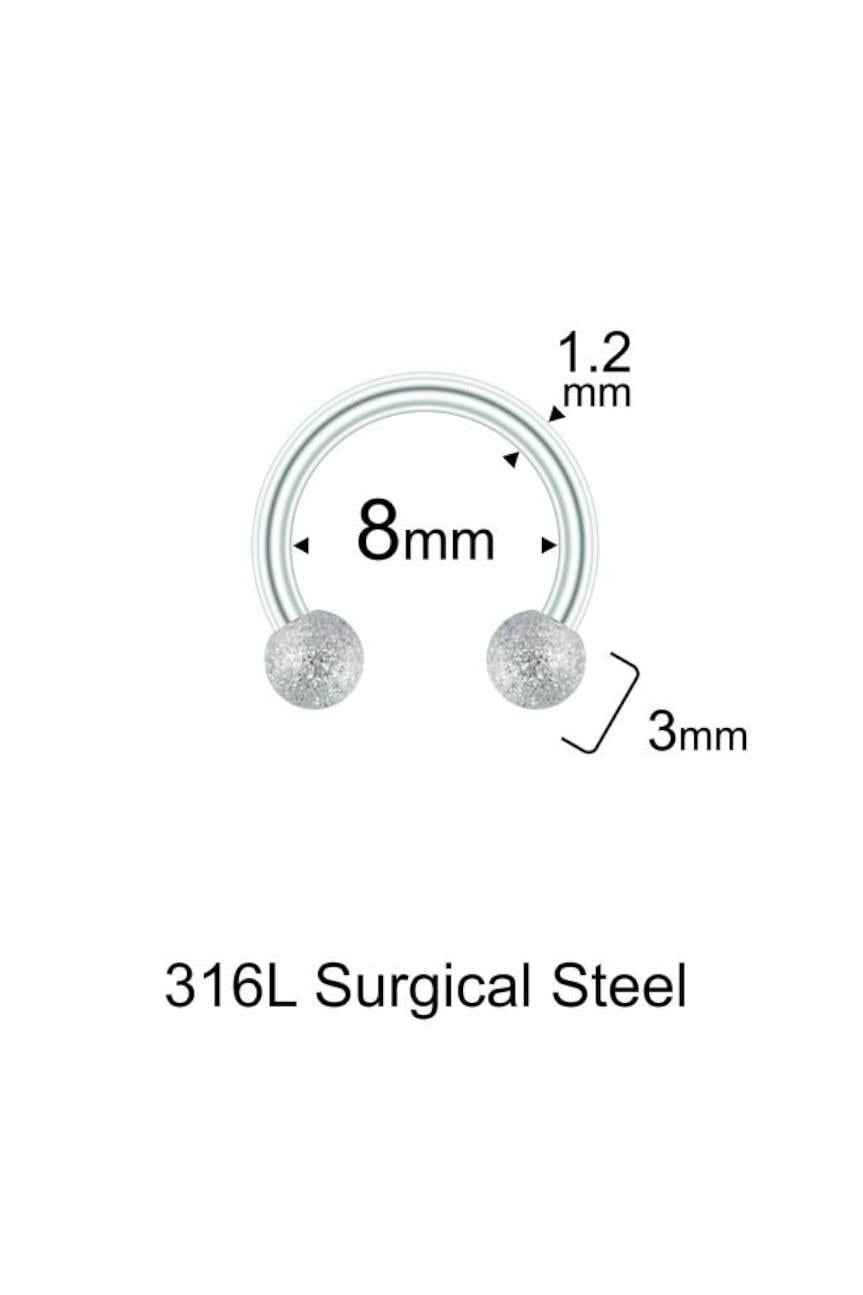 Cancanlı Top 3mm 8mmx1.2mm Çelik Halka Piercing