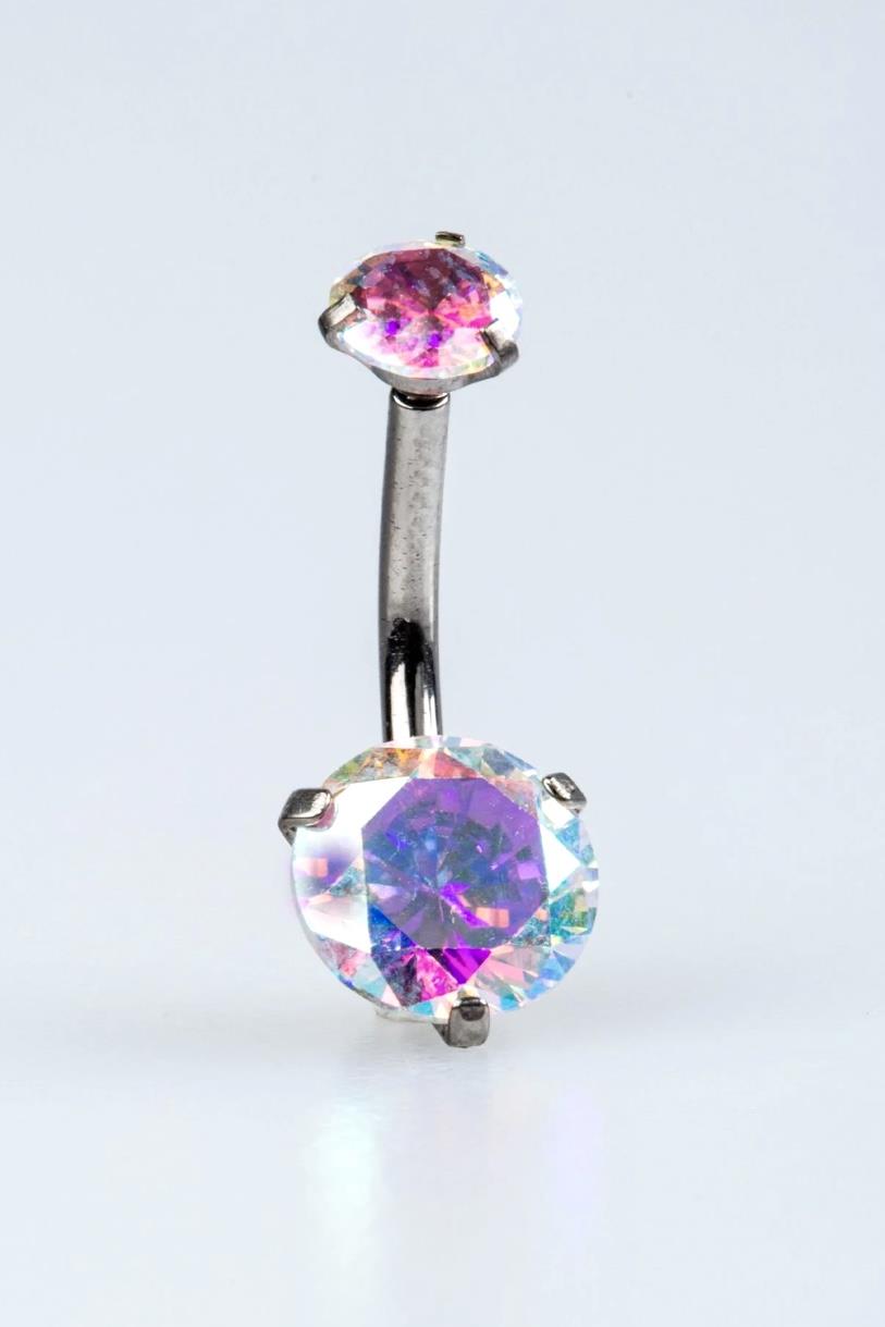 G23 Titanyum Hologram Göbek Piercing 10 MM