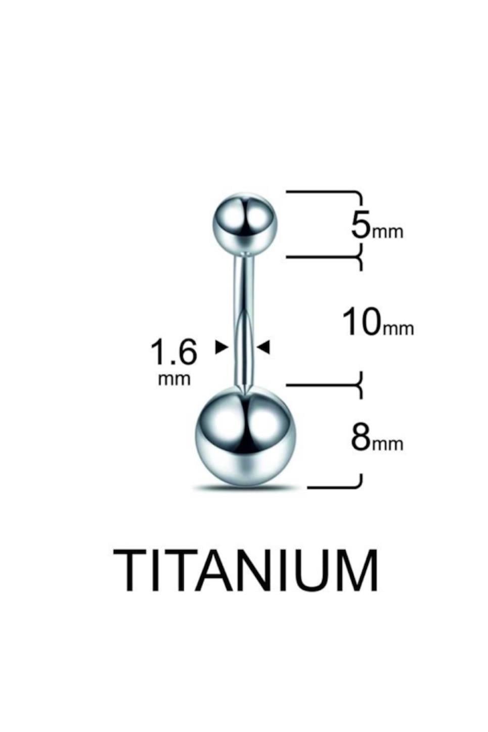 Gümüş Titanyum Göbek Piercing