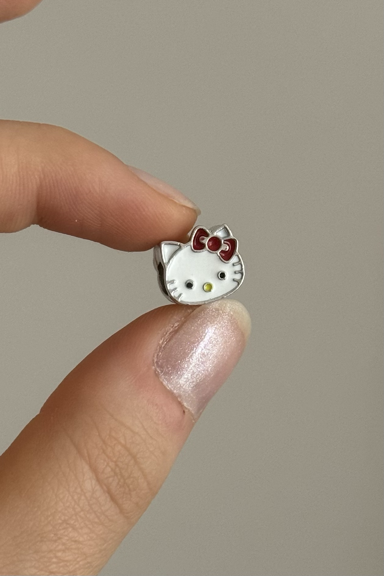 Kırmızı Hello Kitty Charm Gümüş Kaplama