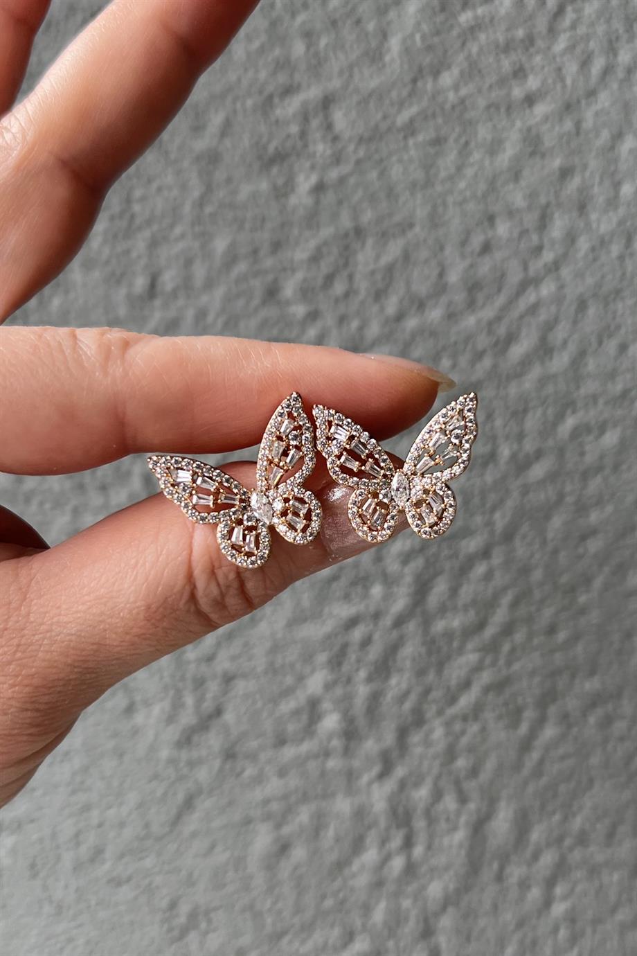 Mariposa Küpe Çifti | Çelik