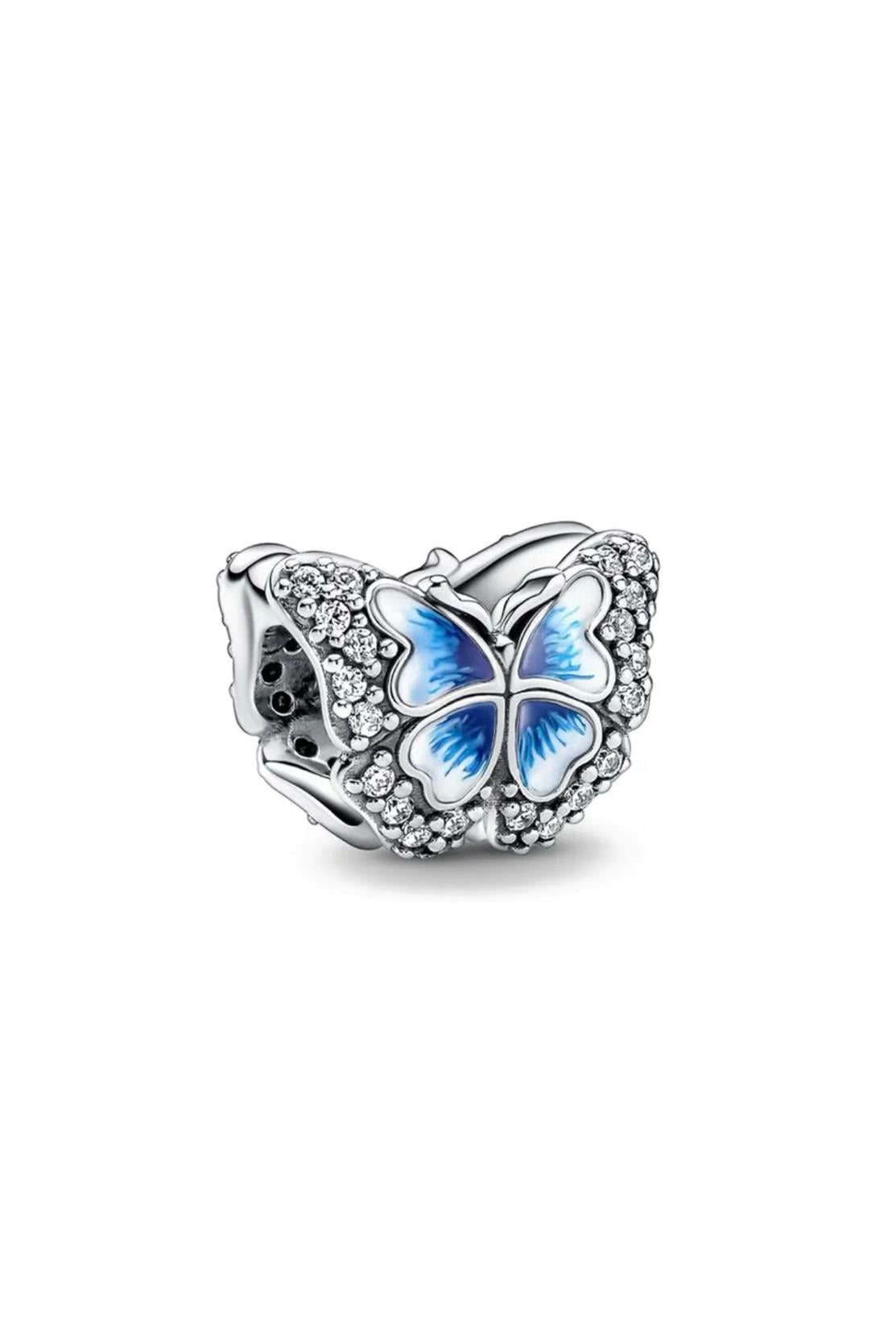 Mineli Kelebek Charm 925 Ayar Gümüş
