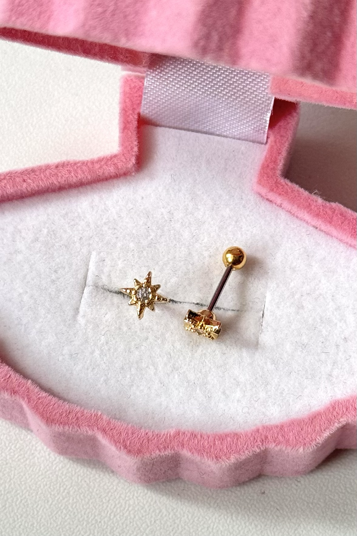 Mini Taşlı Yıldız Piercing Cerrahi Çelik