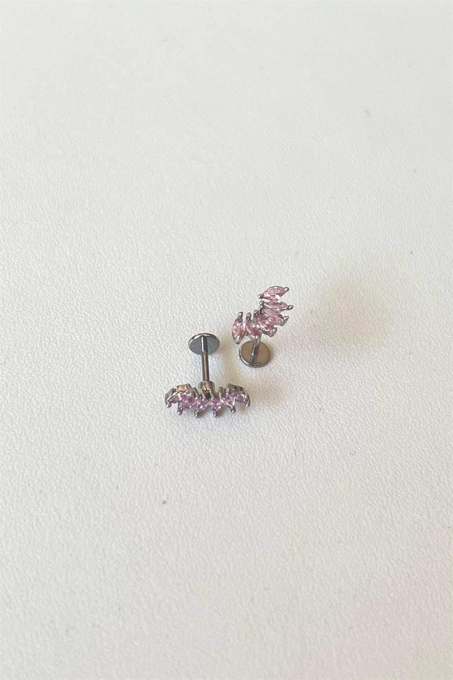 Pembe Kanat Piercing | Cerrahi Çelik