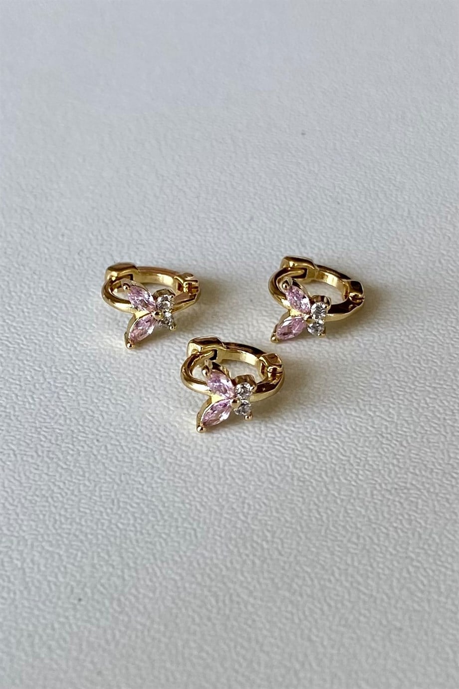 Pembe Kelebek Halka Piercing | Cerrahi Çelik