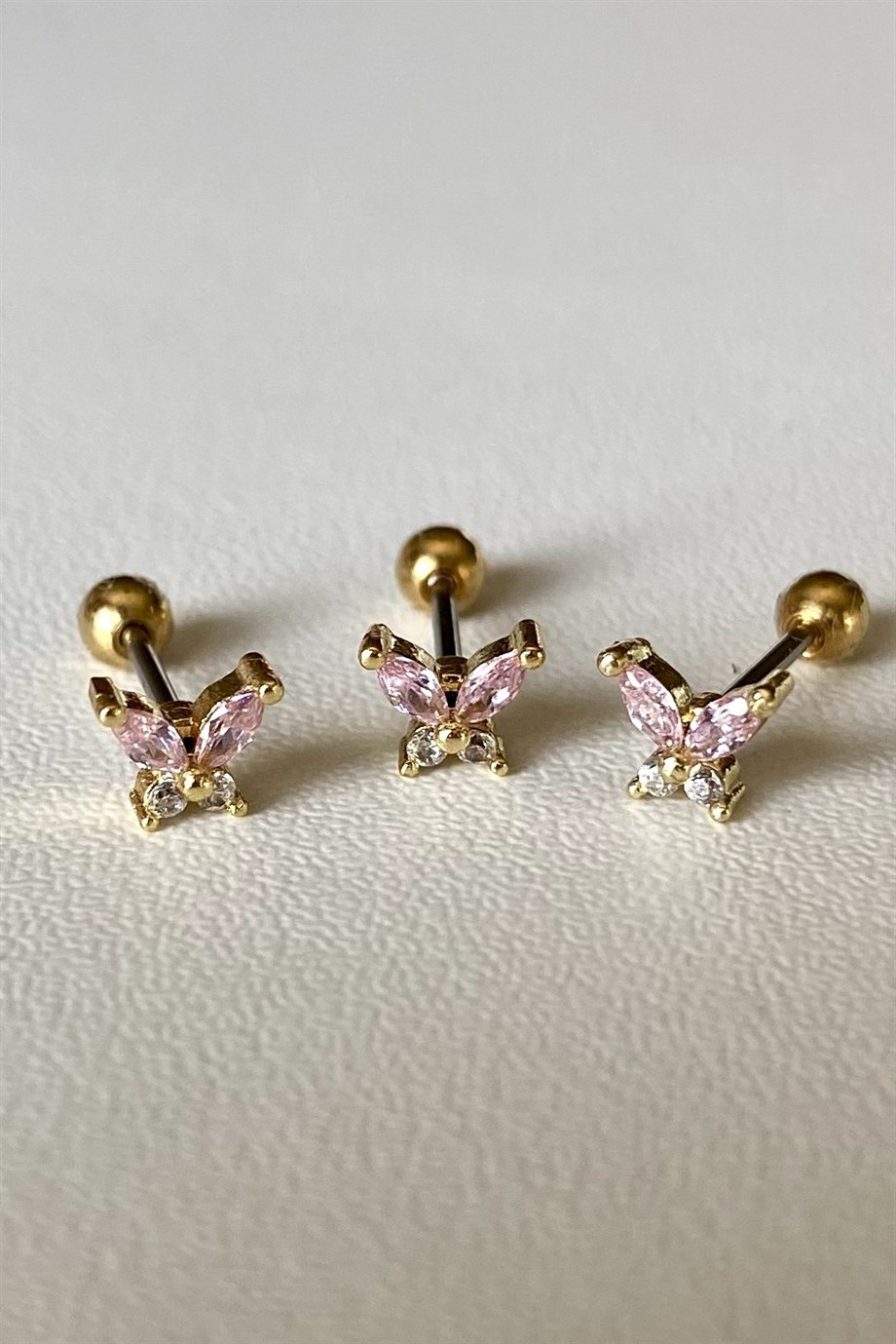 Pembe Kelebek Piercing | Cerrahi Çelik