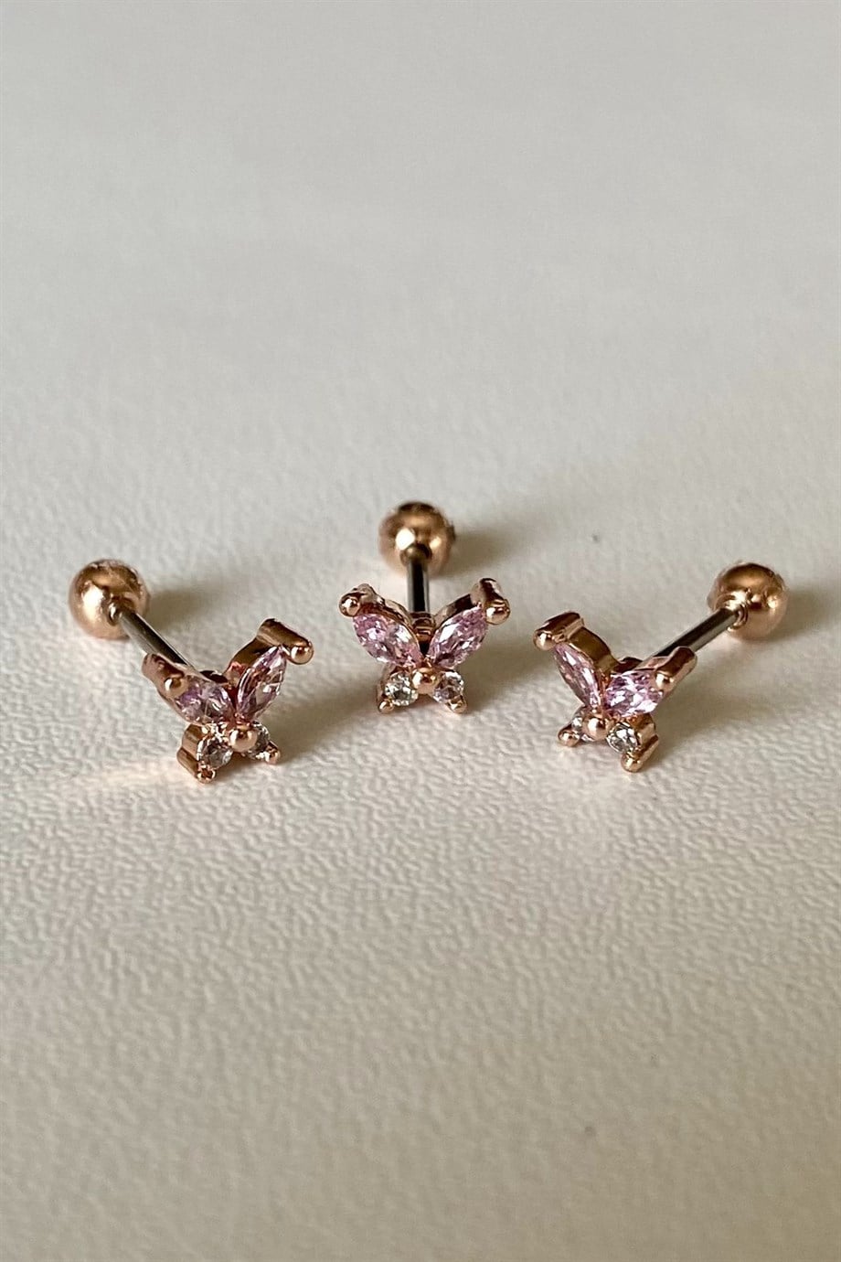 Pembe Kelebek Piercing | Cerrahi Çelik