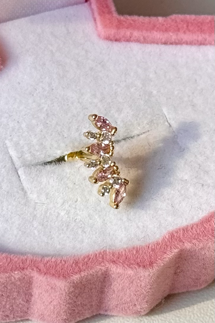 Pembe Uzun Kanat Piercing Cerrahi Çelik