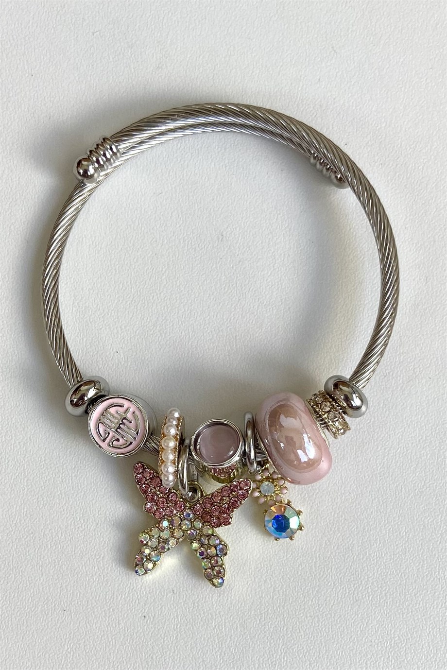 Pinky Mariposa Charm Bileklik | Çelik