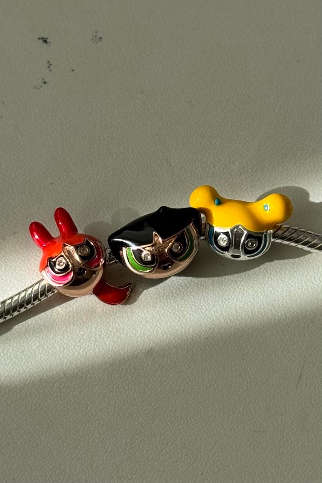 Powerpuff Girls Buttercup Charm 925 Ayar Gümüş